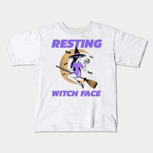 Resting Witch Face Halloween Kids T-Shirt